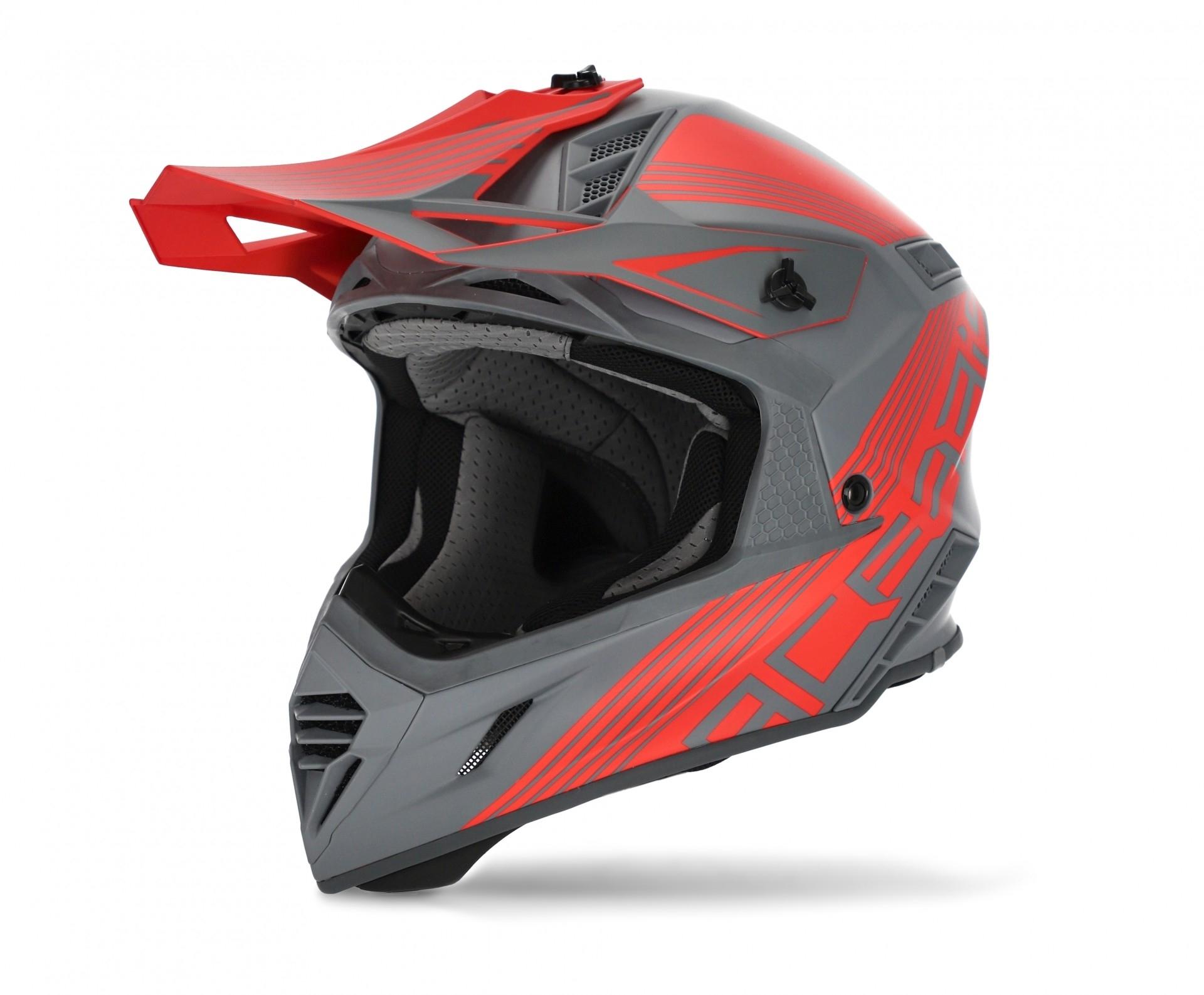 Casco Acerbis X-Track VTR gris-rojo talla M