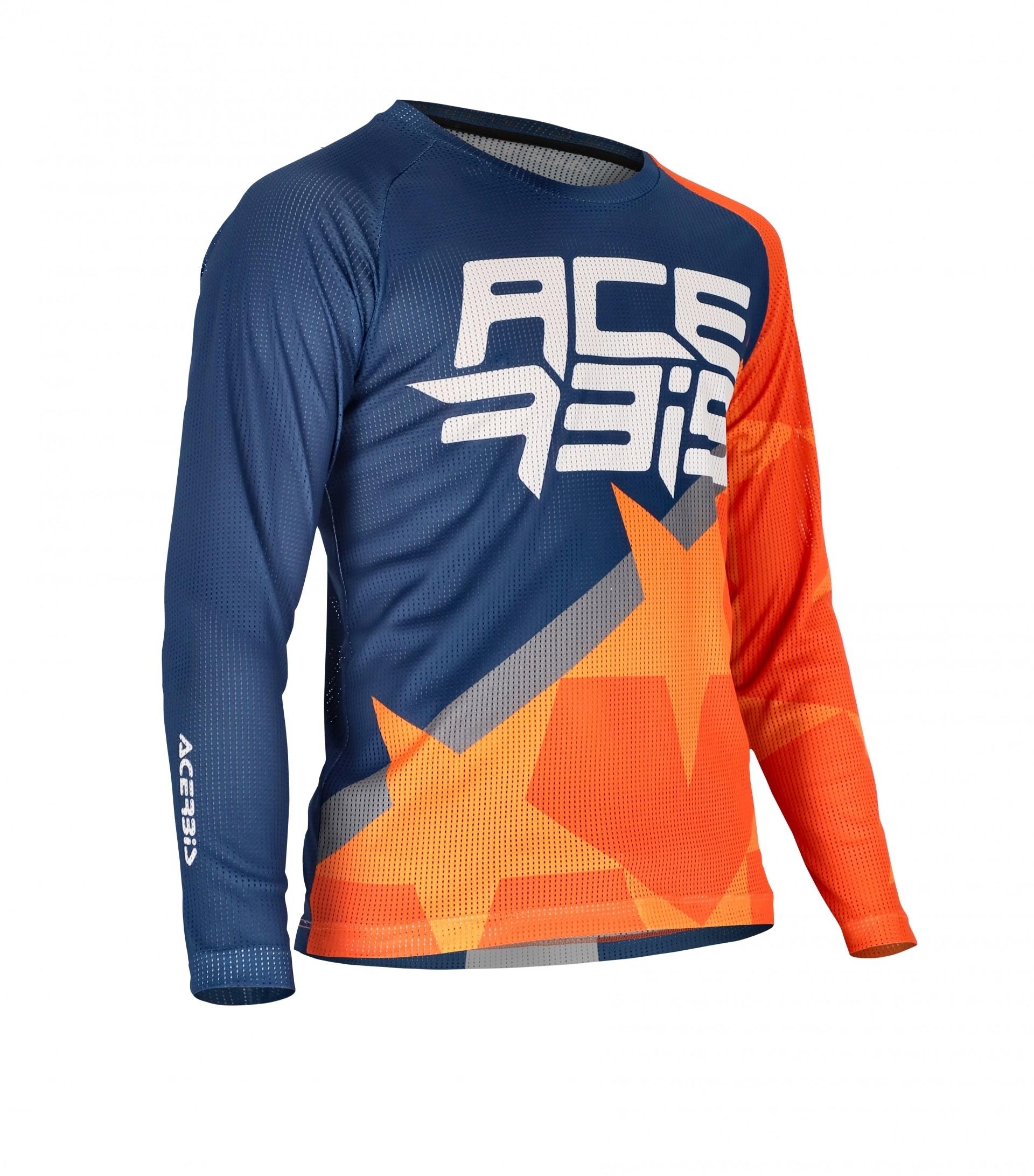 Camiseta infantil Acerbis MX J-Windy One ventilada naranja-azul talla XL