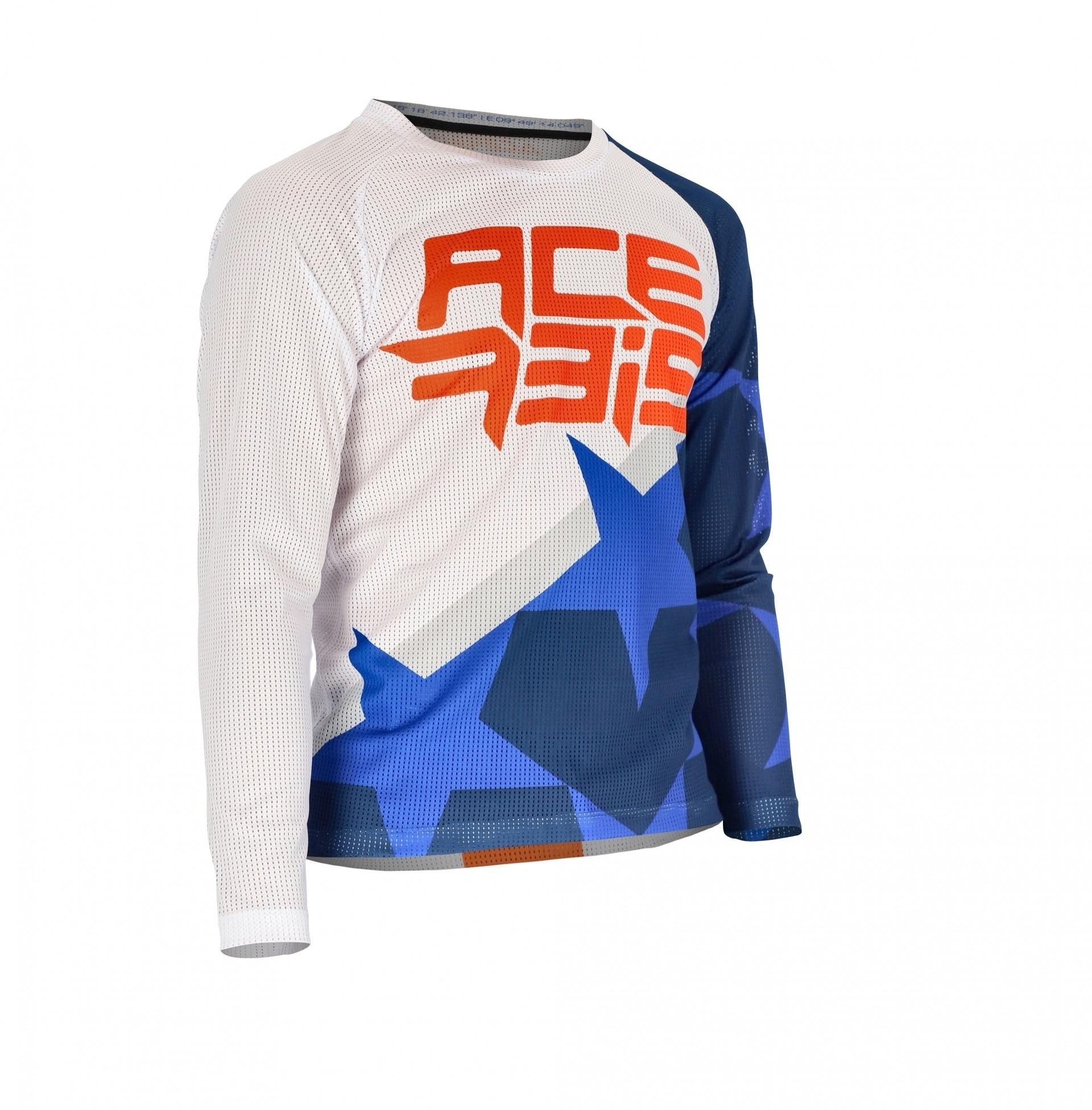 Camiseta infantil Acerbis MX J-Windy One ventilada naranja-azul talla XL