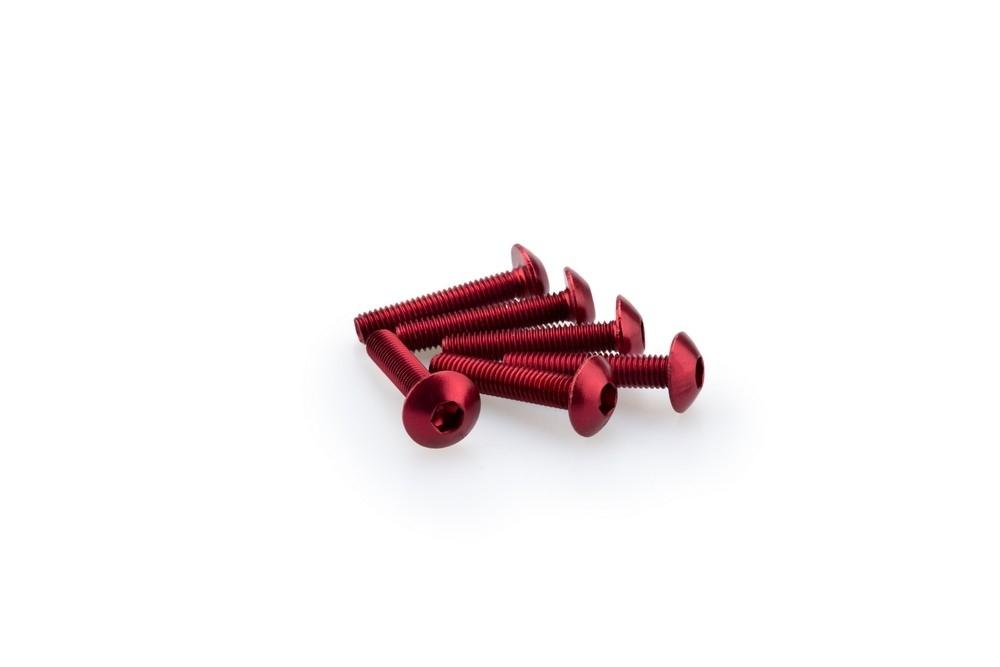 Blister 6 Tornillos Abombado M5X25MM. C/rojo