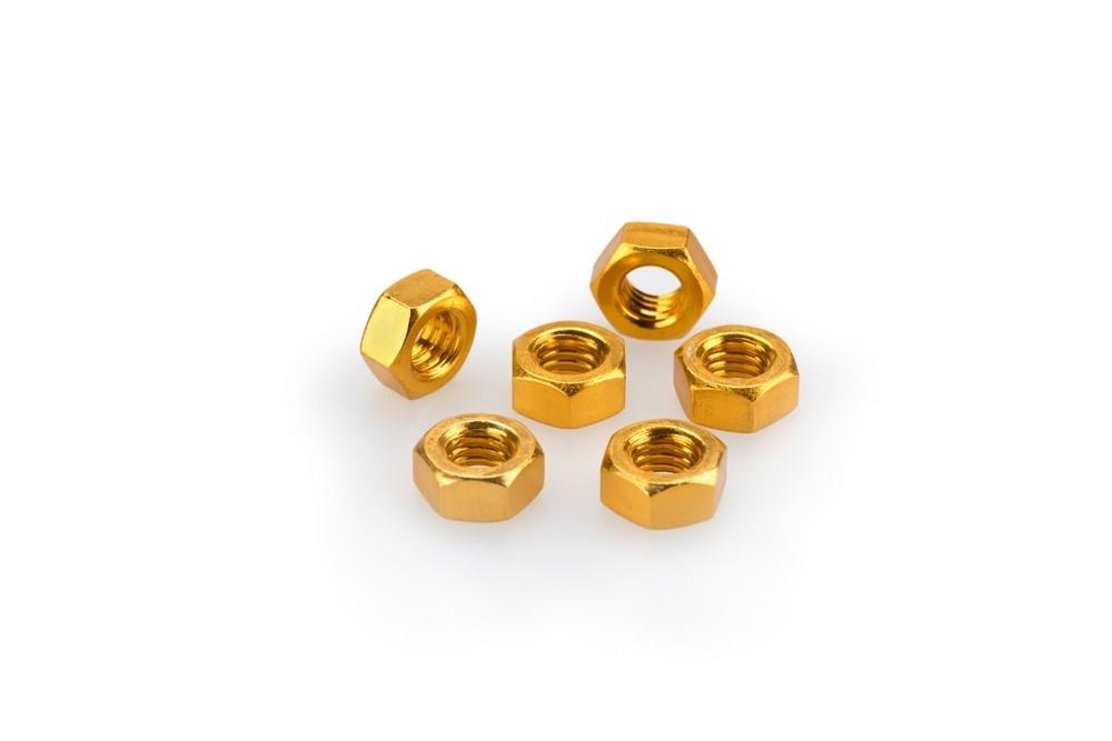 Blister 6 tuercas M6 c/oro