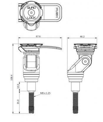 Soporte para movil Quad Lock de abrazadera de manillar
