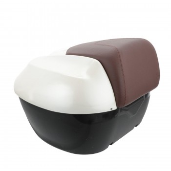 Baul 36L Piaggio Beverly Blanco Perla 566 respaldo negro