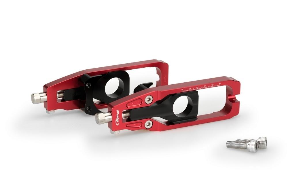 Tensores cadena aluminio CNC Aprilia RSV4 R 2013-2014, Tuono V4 R 2011-2014 rojos