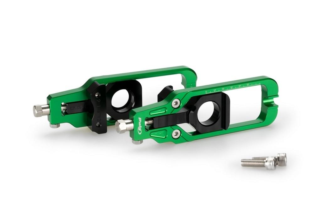 Tensores cadena aluminio CNC Suzuki GSX-R 600/750 2011-2016 verdes