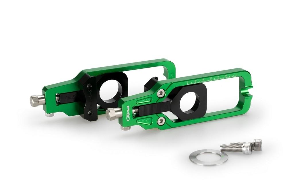 Tensores cadena aluminio CNC Suzuki GSX-R 1000 2009-2016 verdes