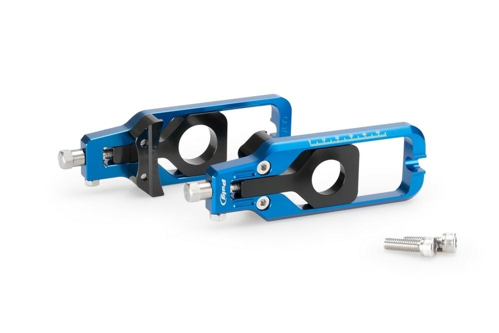 Tensores cadena aluminio CNC Yamaha MT-10 2016-2020, YZF-R1 2015-2019 azules