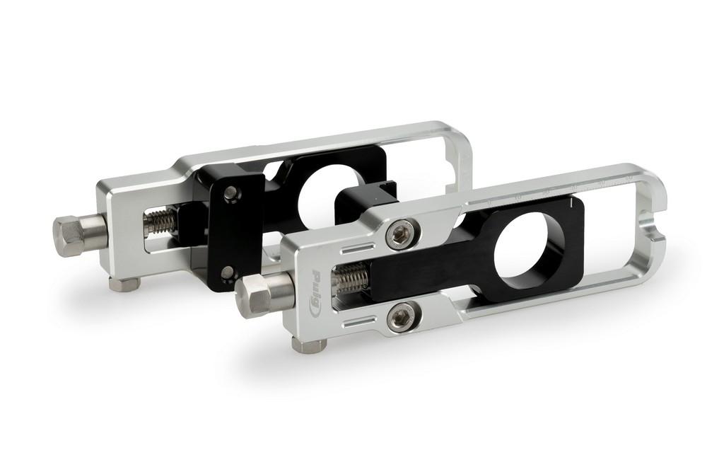 Tensores cadena aluminio CNC Suzuki GSX-8R 2024, GSX-8S 2023-2024 platas