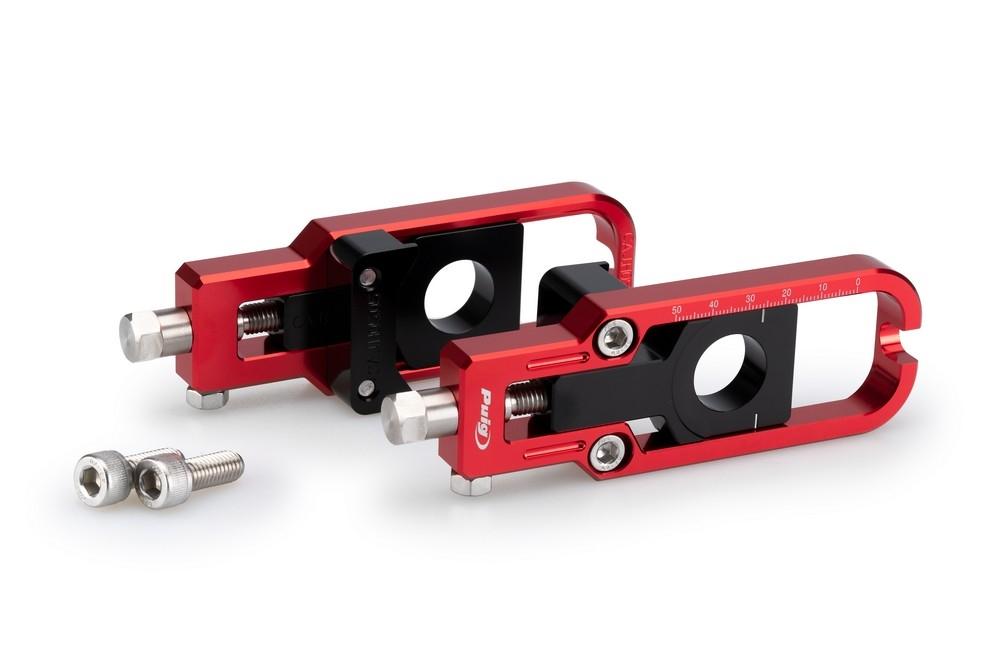 Tensores cadena aluminio CNC Suzuki GSX-8R 2024, GSX-8S 2023-2024 rojos