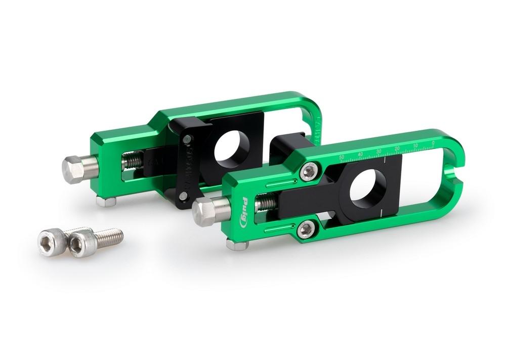 Tensores cadena aluminio CNC Suzuki GSX-8R 2024, GSX-8S 2023-2024 verdes