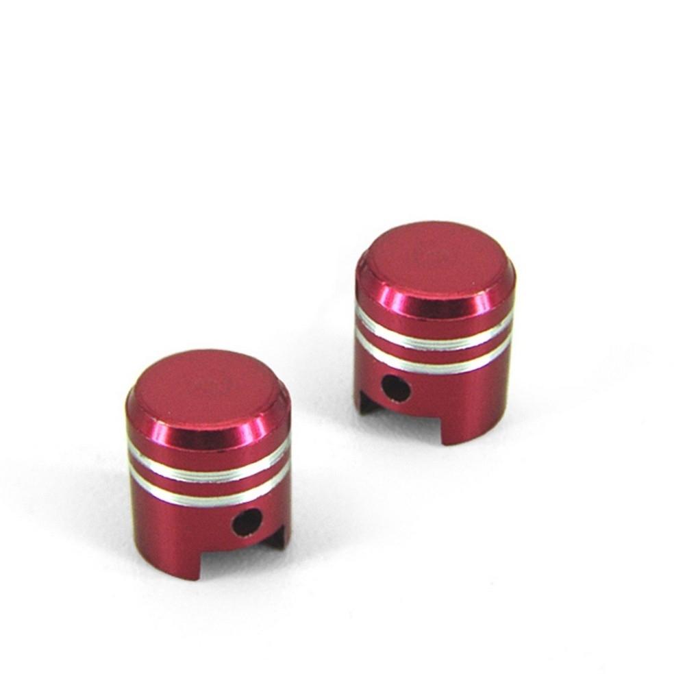 Juego tapones valvula piston rojos