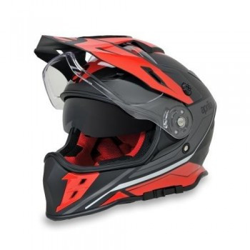 Casco Aprilia Multuroad Negro-Rojo