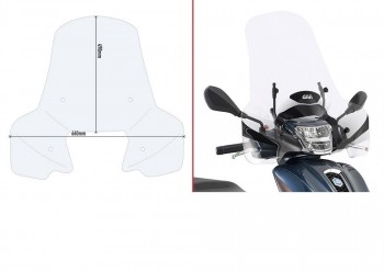 Parabrisas Kymco People S 300 2019-2023, Piaggio Medley /S 2020-2024, Sym Symphony 125 2020-2024 Givi transparente