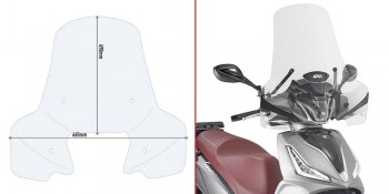 Parabrisas Kymco People S 300 2019-2023, Piaggio Medley /S 2020-2024, Sym Symphony 125 2020-2024 Givi transparente