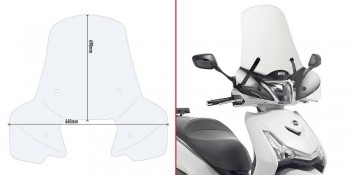 Parabrisas Kymco People S 300 2019-2023, Piaggio Medley /S 2020-2024, Sym Symphony 125 2020-2024 Givi transparente