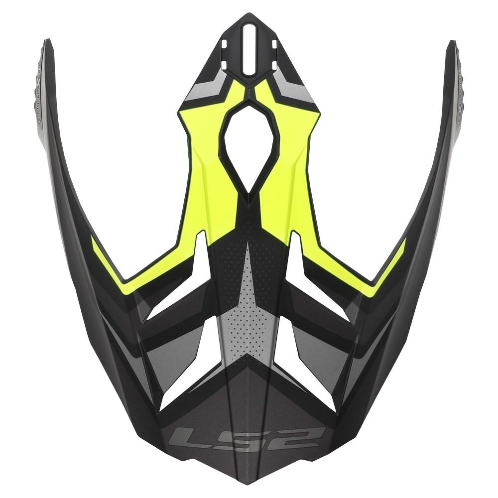 Visera casco LS2 MX701 Focus titanium mate-Amarillo fluor