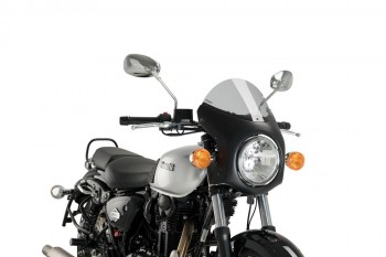 Semicarenado retro Benelli Imperiale, Honda CB1100, Triumph Scrambler, Speed Twin, Street Twin, Thruxton negro--ahumado