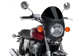 Semicarenado retro Benelli Imperiale, Honda CB1100, Triumph Scrambler, Speed Twin, Street Twin, Thruxton negro--negro