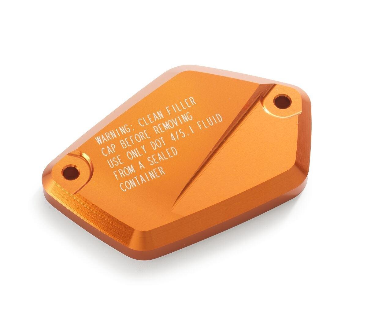 Tapa bomba freno delantero KTM Duke 125-390 2024 aluminio naranja