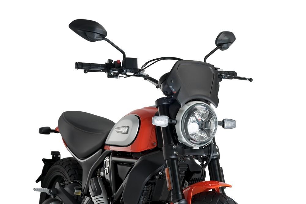 Placa frontal aluminio Ducati Scrambler negra