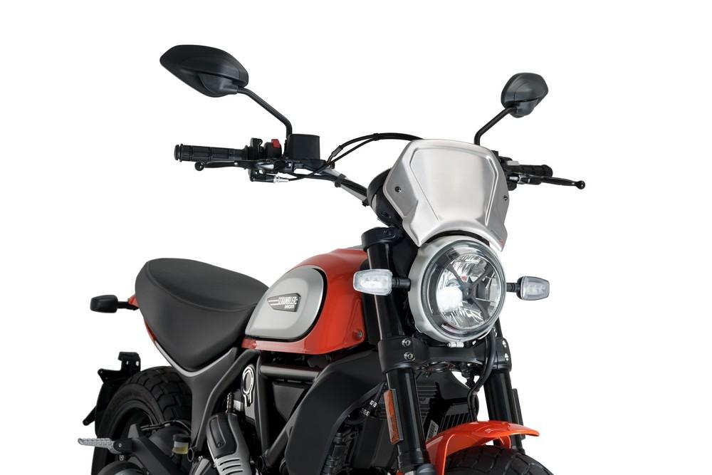 Placa frontal aluminio Ducati Scrambler plata