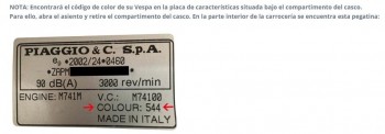 Baul 32L Vespa GTS, GTV, Primavera, Sprint, Elettrica, PX  Amarillo 75º aniversario Y01