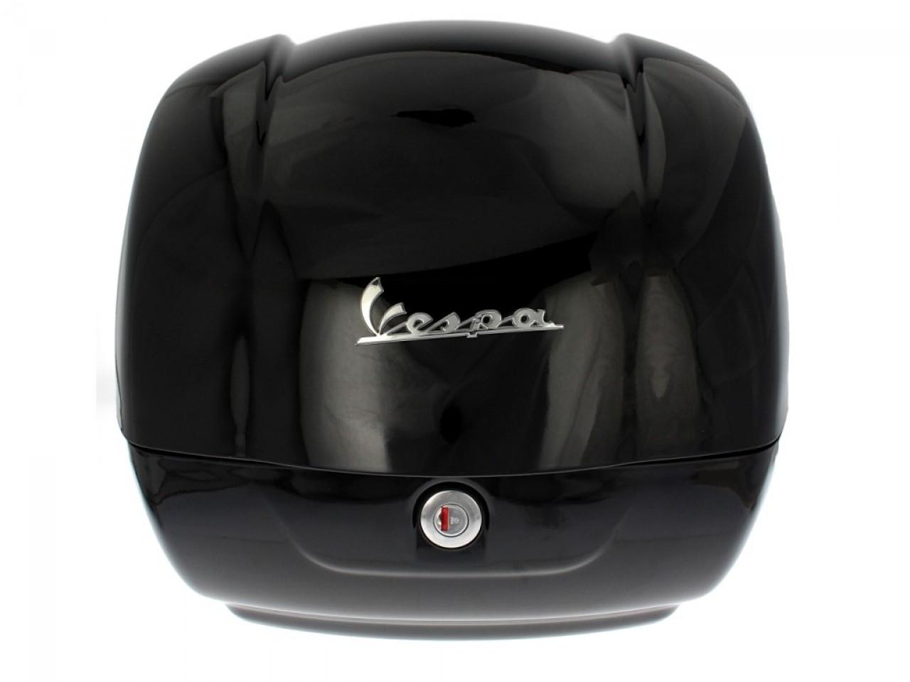 Baul 36L Vespa GTS, GTV, Super  Negro brillo 94 respaldo negro