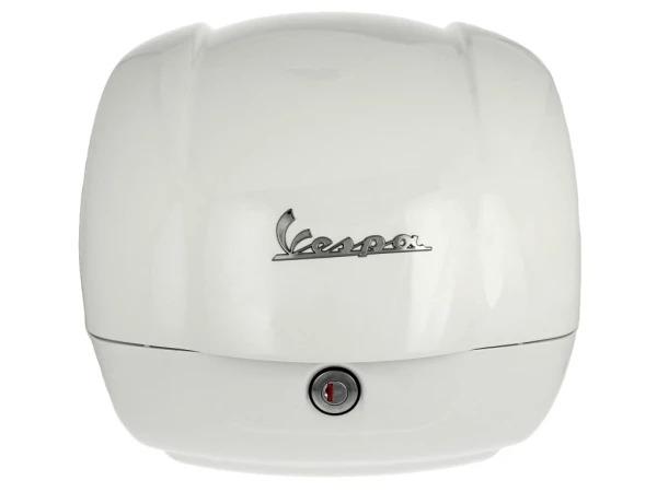 Baul 36L Vespa GTS, GTV, Super Blanco Montebianco 544 respaldo negro