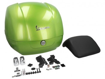 Baul 36L Vespa GTS, GTV, Super Verde 341/A respaldo negro
