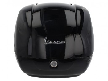 Baul 36L Vespa GTS, GTV, Super Negro Brillo 94 respaldo negro