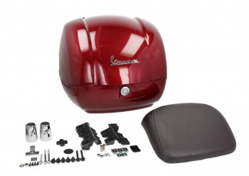 Baul 36L Vespa GTS, GTV, Super Rojo mosto 880/A respaldo negro touring
