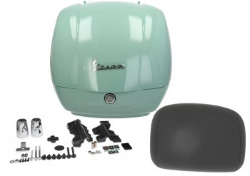 Baul 36L Vespa GTS, GTV, Super Verde 350/A  (VKT) respaldo gris