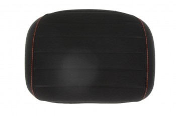 Baul 36L Vespa GTS, GTV, Super Negro convinto mate 99/C (NVT) respaldo negro con costuras naranjas