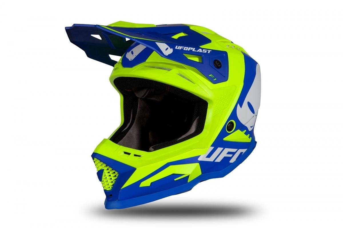 Casco Ufo Echus Azul mate-Amarillo fluor