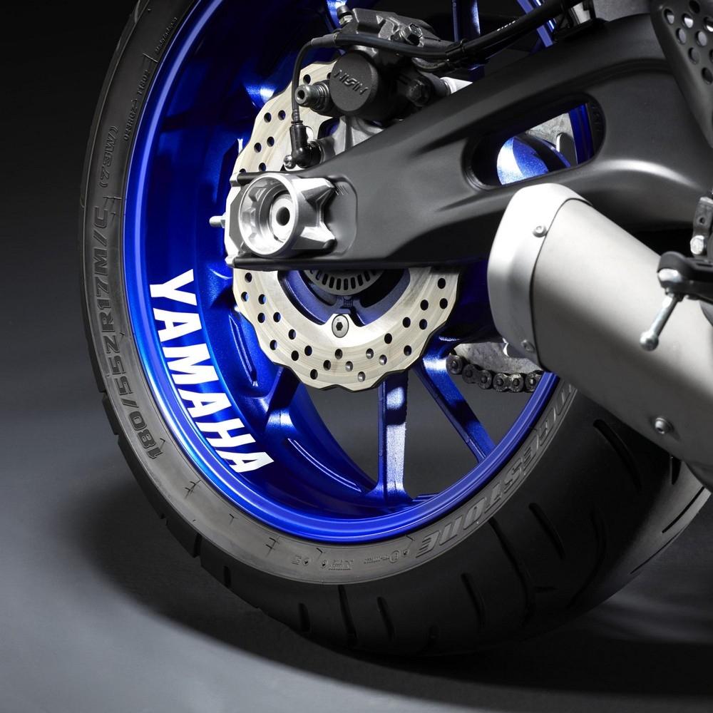 Adhesivos para llanta trasera reflectantes grises Yamaha XSR125 2021-2024, MT-07 2018-2024, Tracer 7 2021-2024